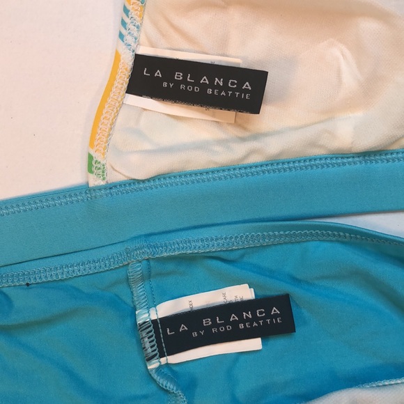 La Blanca, Halter Style, Bright Multi-Colored, Striped, Bikini - Picture 8 of 10